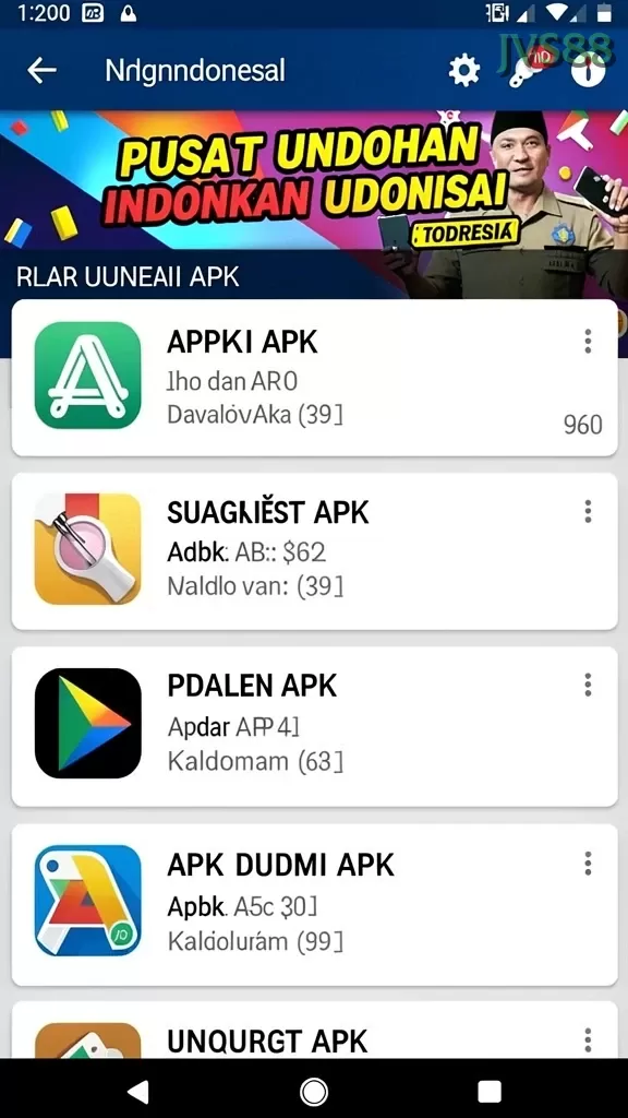 Cuplikan layar ZS999 — menu navigasi