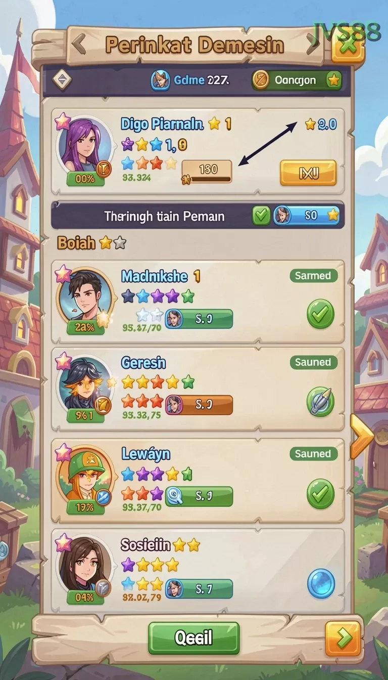 Cuplikan layar EVENTS — pengaturan akun